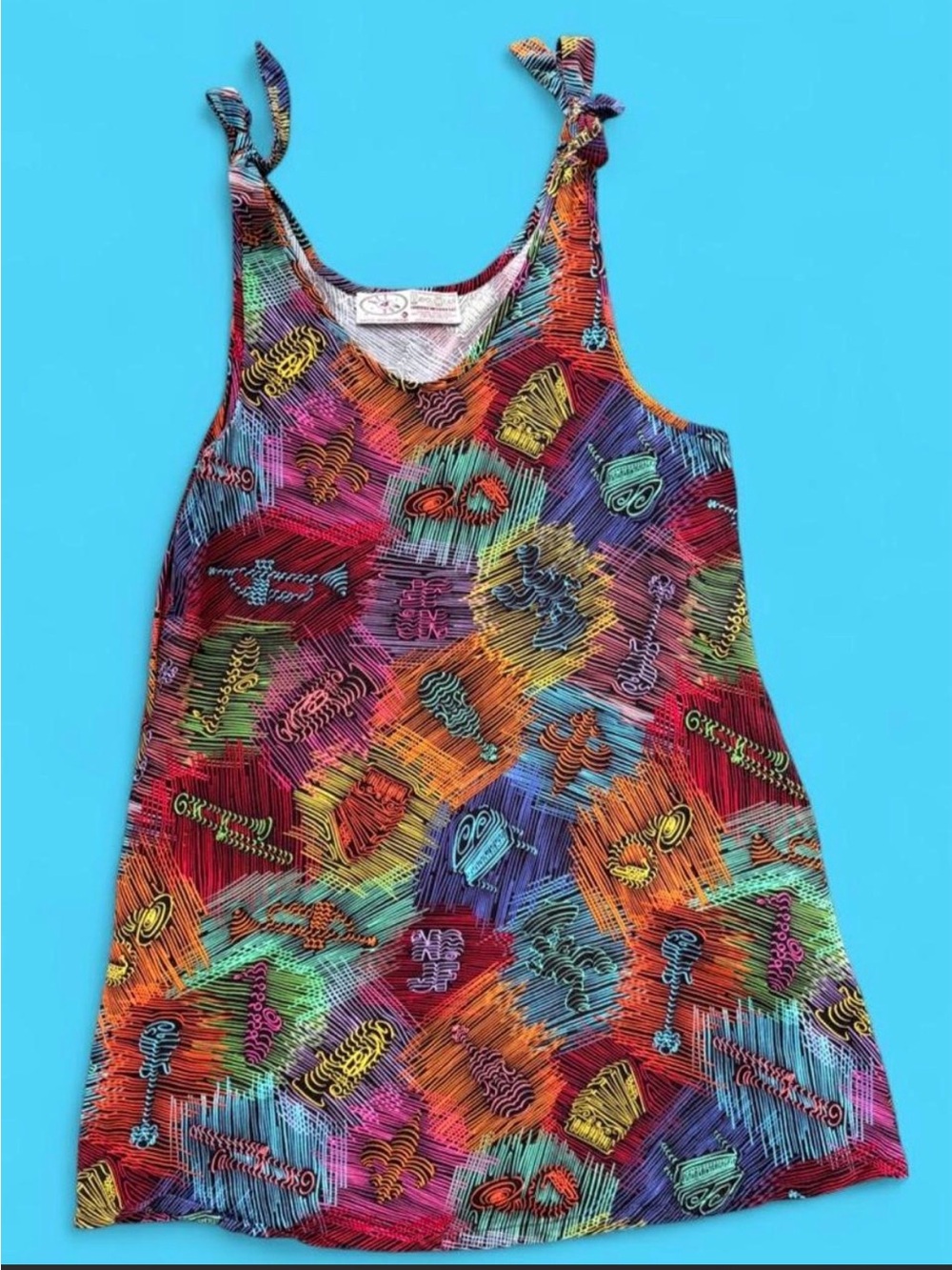 Bayou Wear Jazz print tie dress